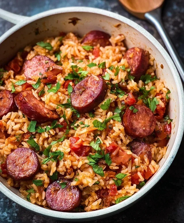 One Pot Smoked Sausage And Rice