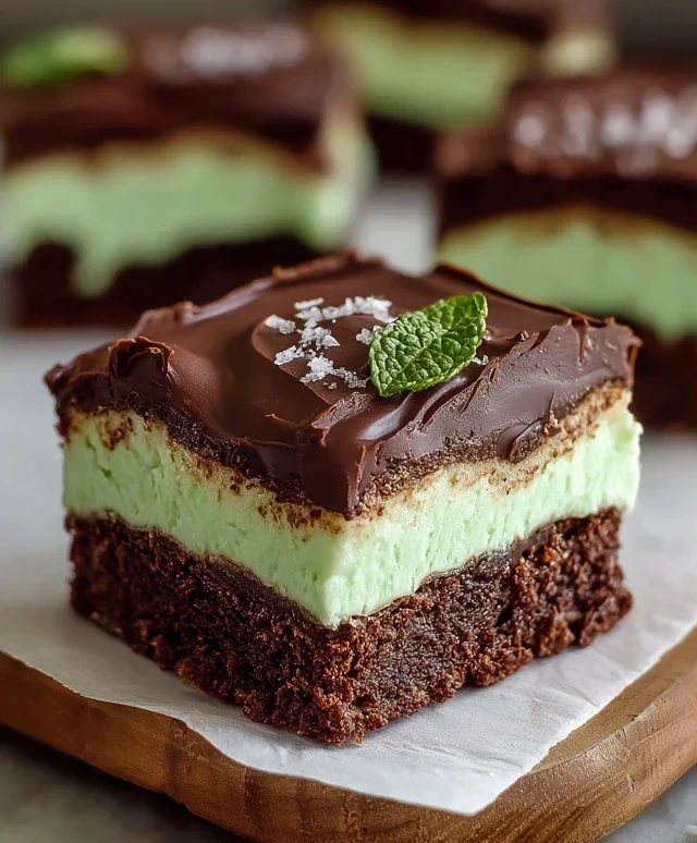 Triple-layer chocolate mint squares