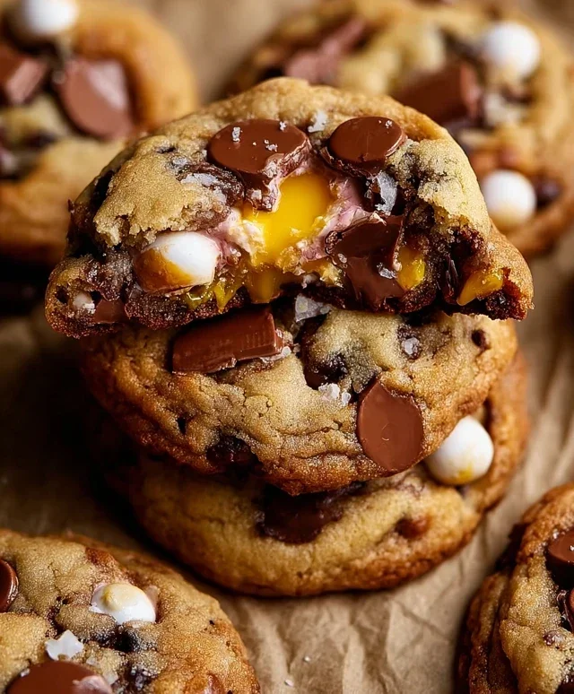 Brown Butter Cadbury Creme Egg Chocolate Chip Cookies