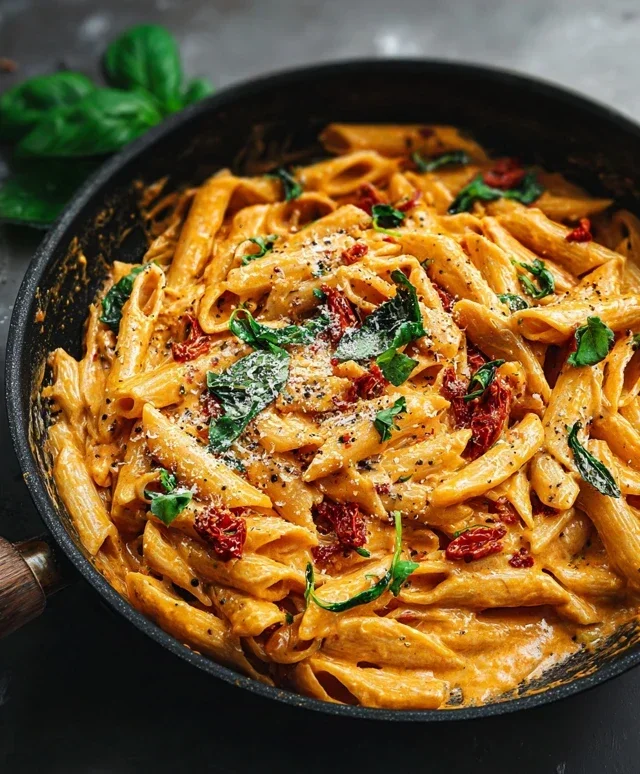 Vegan Creamy Sun Dried Tomato Pasta Recipe