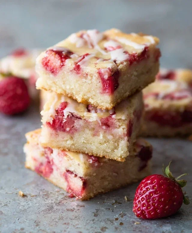 Strawberry Lemon Blondies