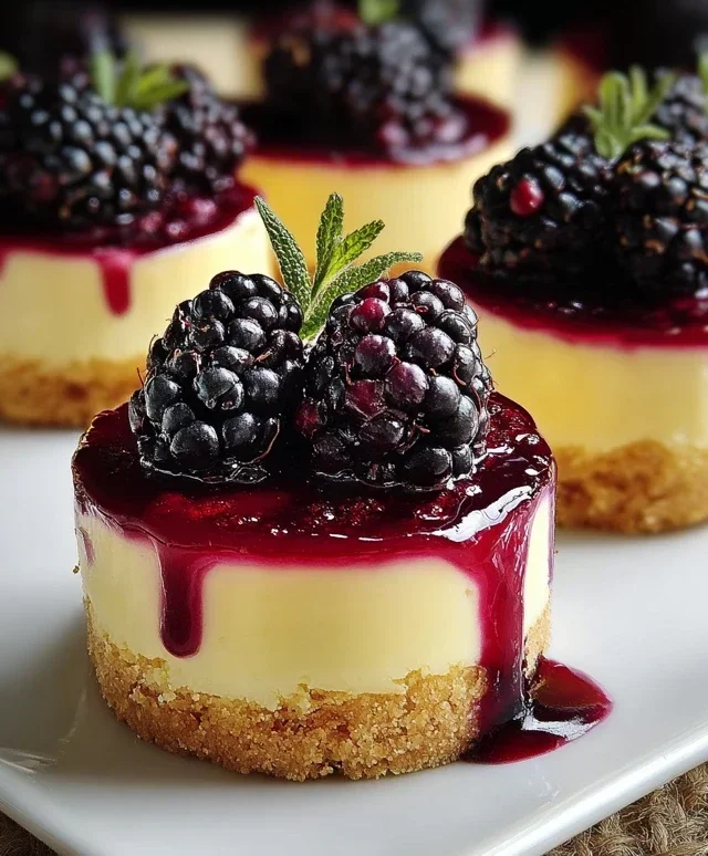 Lemon Raspberry Blackberry Mini Cheesecakes