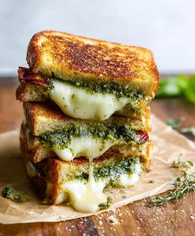 Sourdough Pesto Grilled Cheese