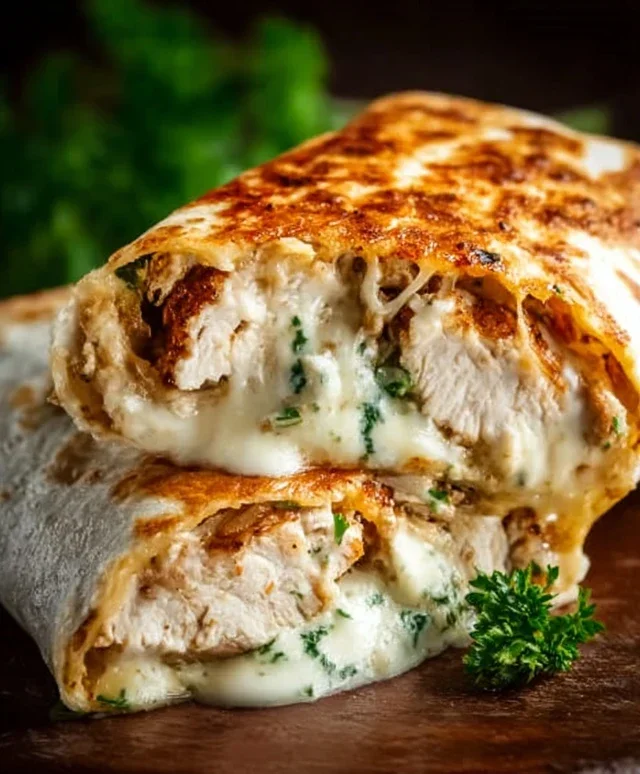 Cheesy Garlic Chicken Wraps