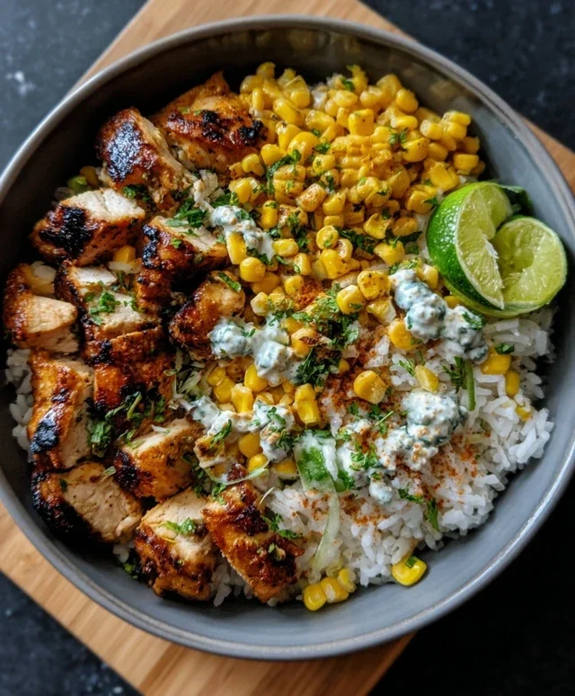 Street Corn Chicken Rice Bowl