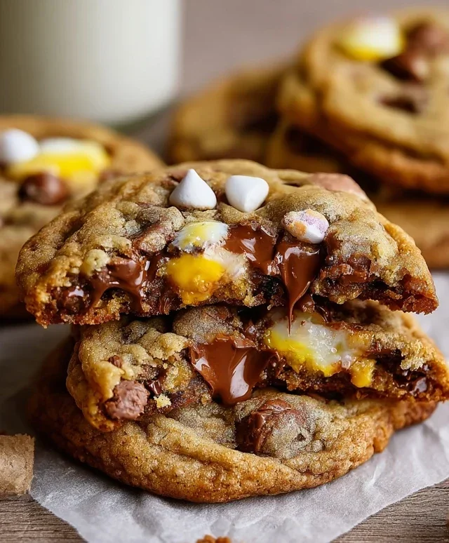 Brown Butter Cadbury Creme Egg Chocolate Chip Cookies