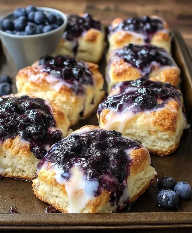 Glazed Blueberry Butter Swim Biscuits
