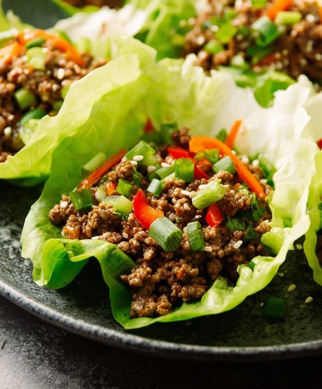 Asian Style Ground Beef Lettuce Wraps