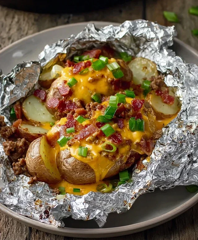 Cheesy Beef Beef Bacon Ranch Potato Foil Packets