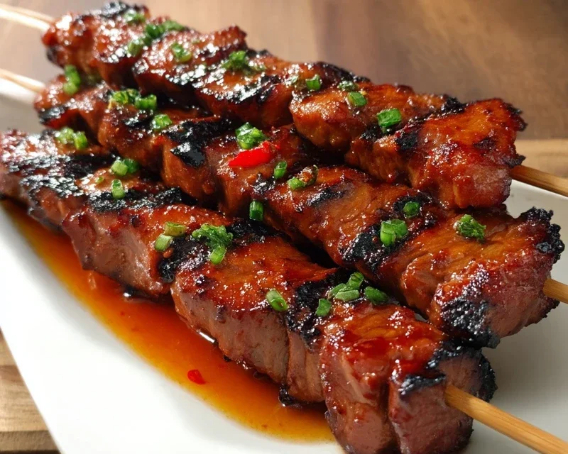 BBQ Beef Skewers with Filipino BBQ Marinade