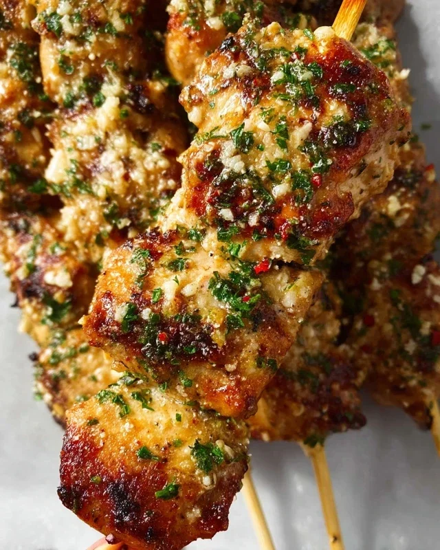 Ranch Garlic Parmesan Chicken Skewers