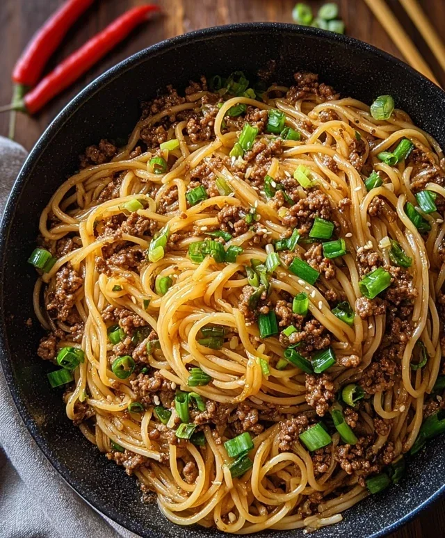 Asian Ground Beef Noodles