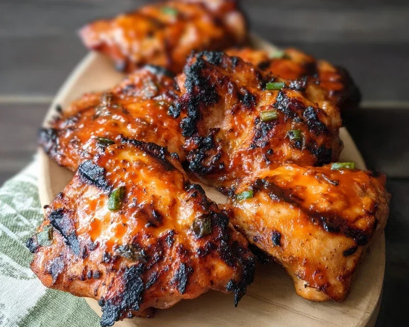 Grilled Honey Buffalo Chicken Thighs