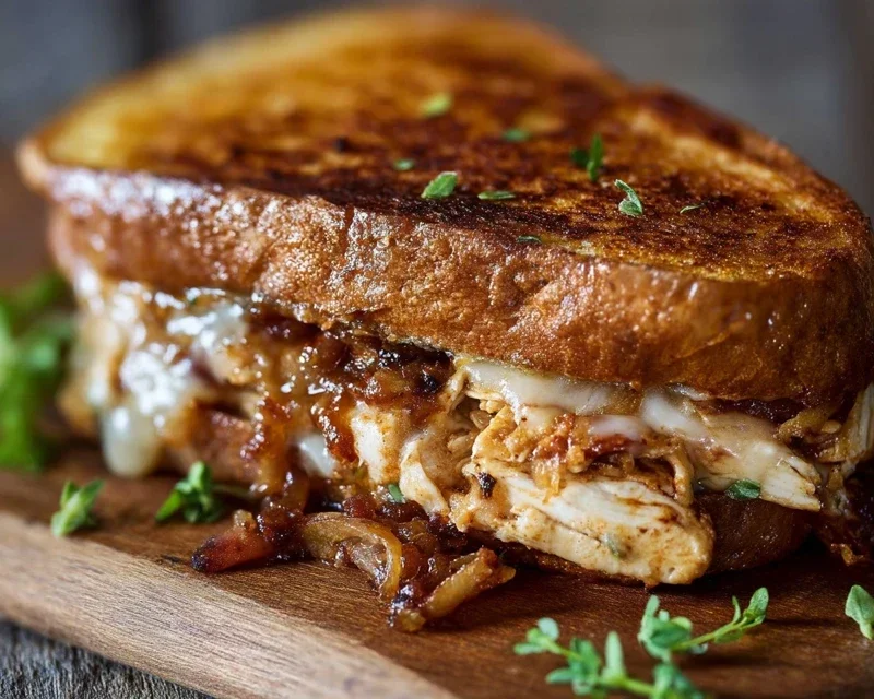BBQ Chicken Grilled Cheese Sandwich