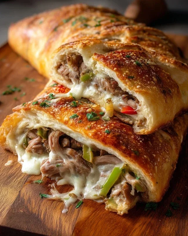 Philly Cheesesteak Stromboli