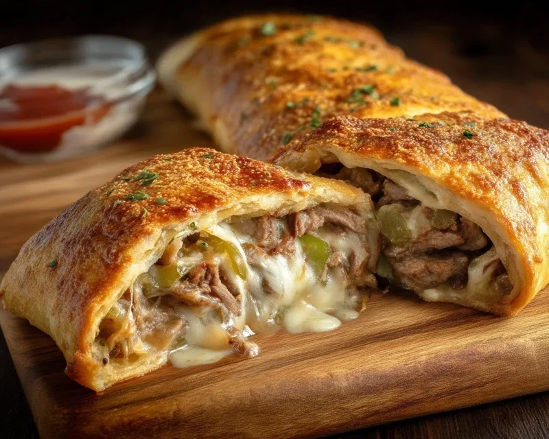 Philly Cheesesteak Stromboli