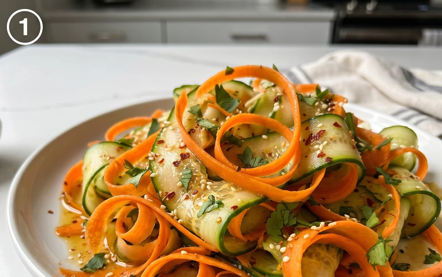 Carrot and Cucumber Ribbon Salad