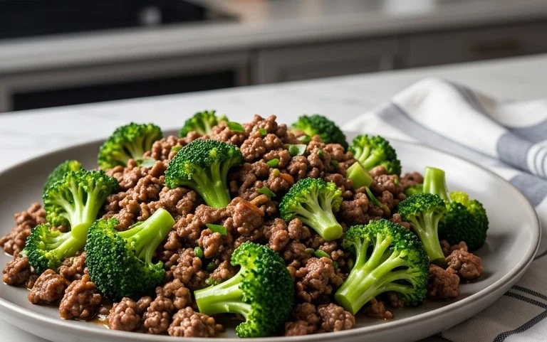 Ground Beef and Broccoli