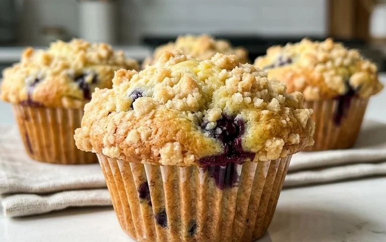 Lemon Blueberry Streusel Muffins