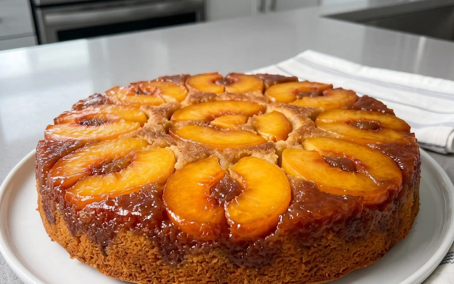 Peach Upside-Down Cake Recipe