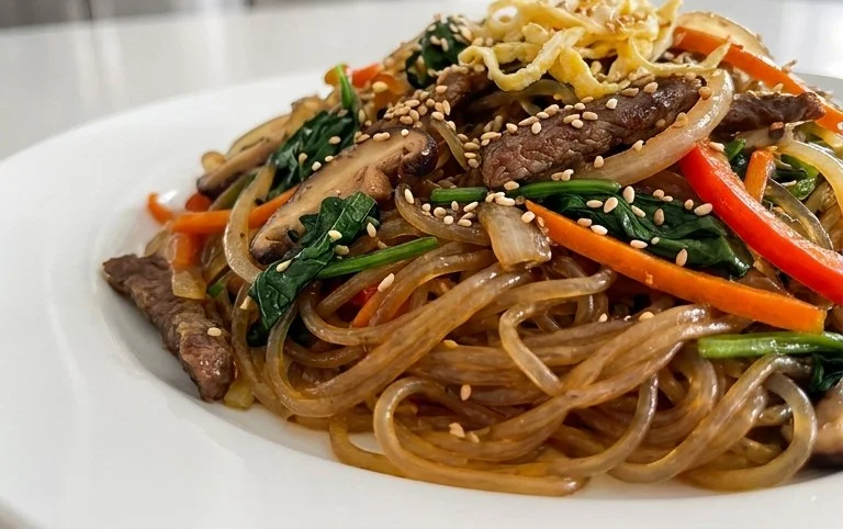 Japchae (Korean Glass Noodle Stir Fry)