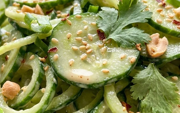 Creamy Asian Cucumber Salad Bowl