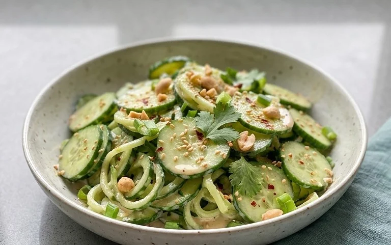 Creamy Asian Cucumber Salad Bowl