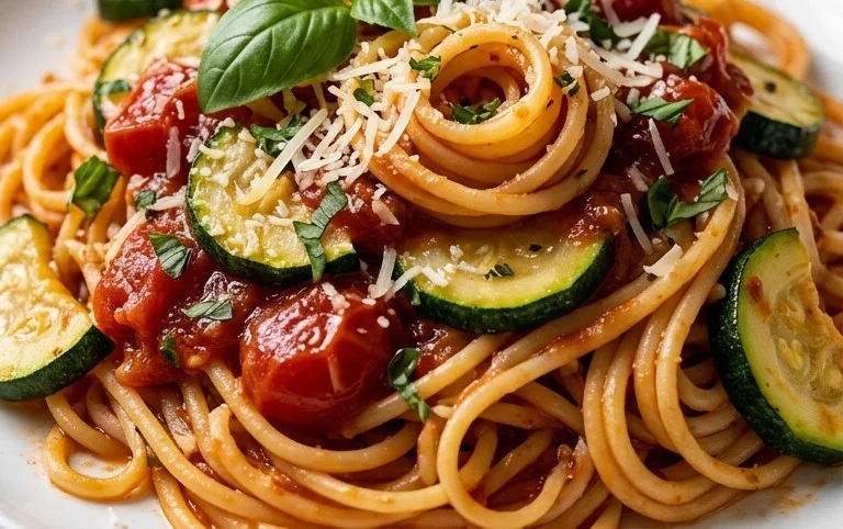 Healthy Tomato Zucchini Pasta