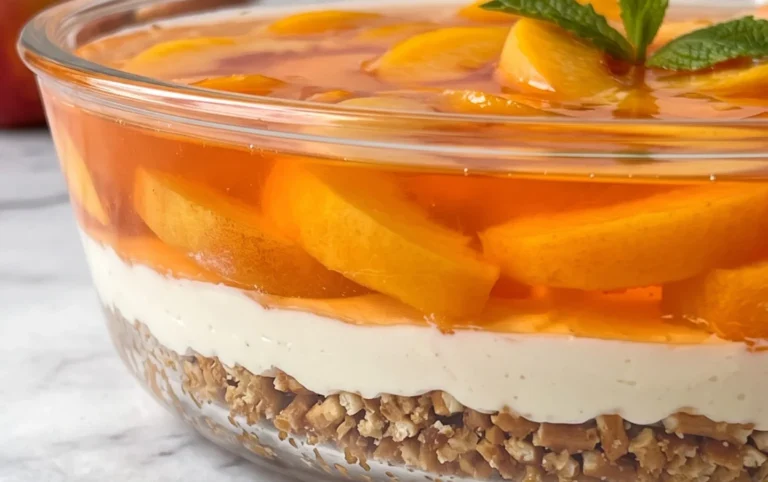 Peach Pretzel Salad Dessert