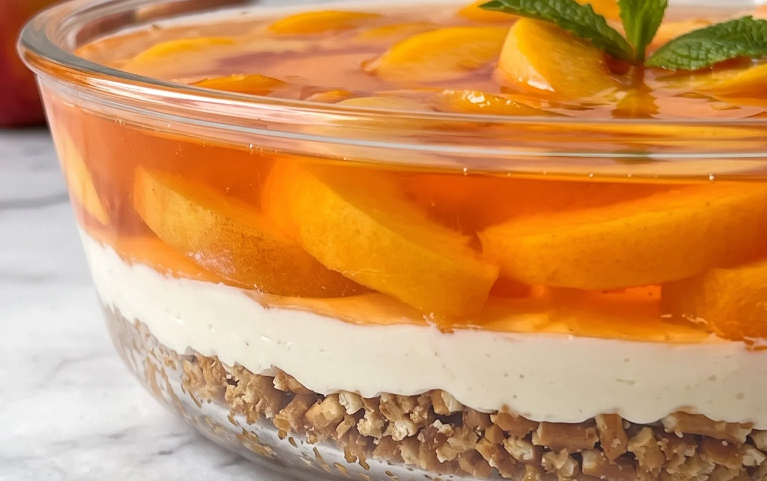 Peach Pretzel Salad Dessert