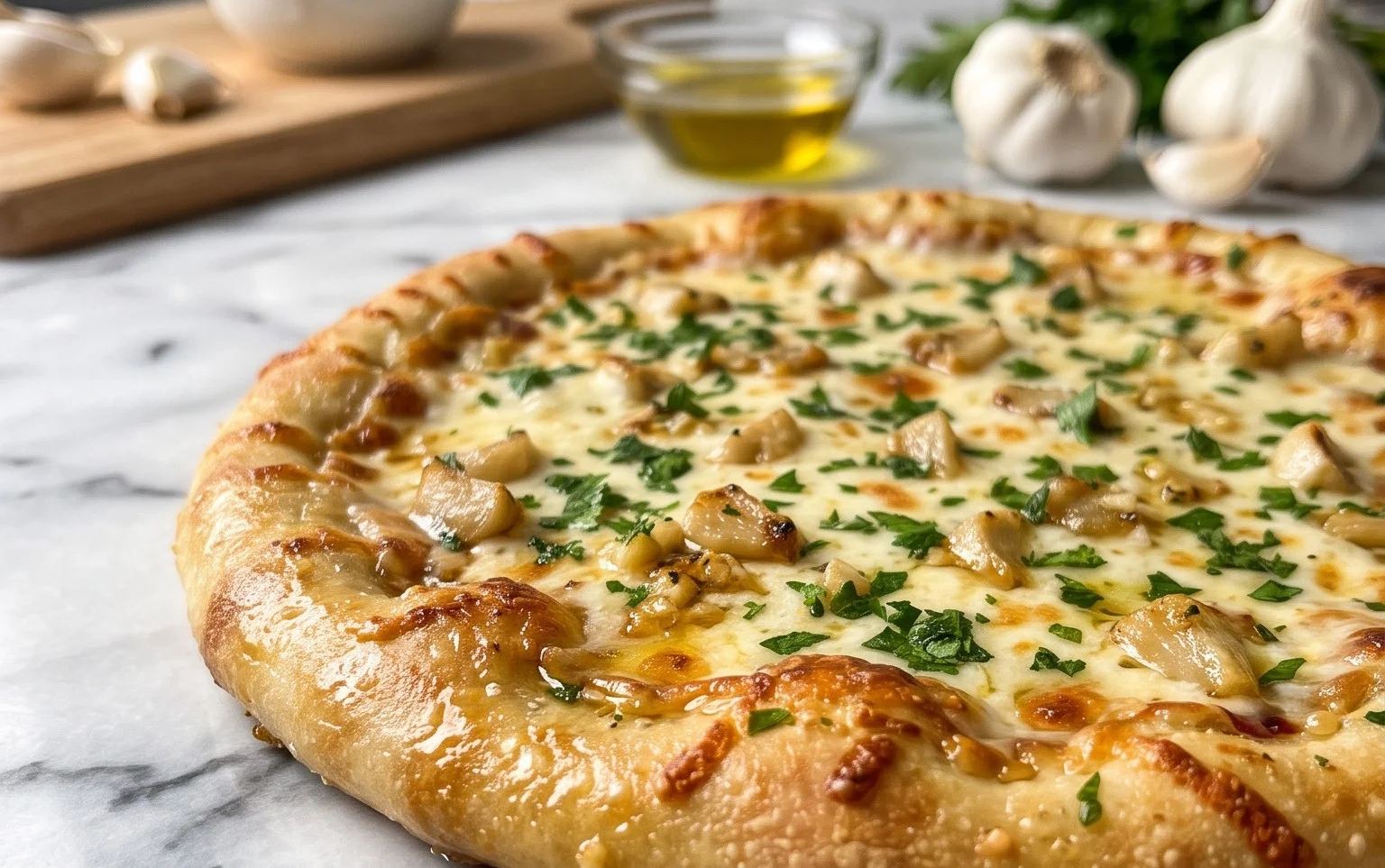 buttery garlic pizza