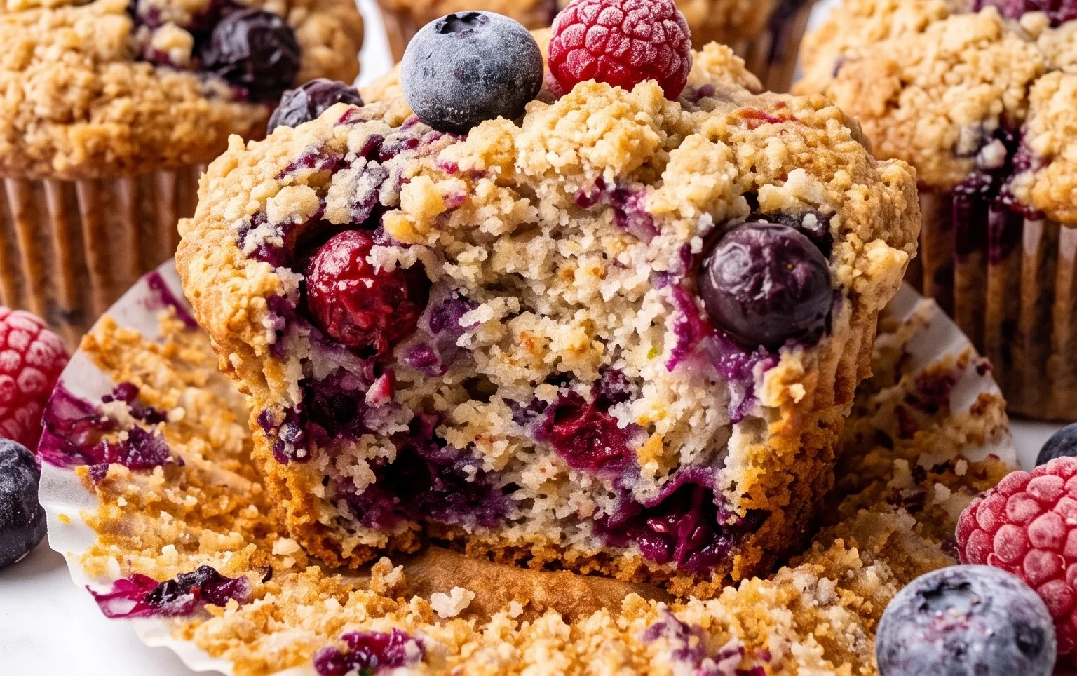 Bakery Style Mixed Berry Muffins | with Frozen Berries