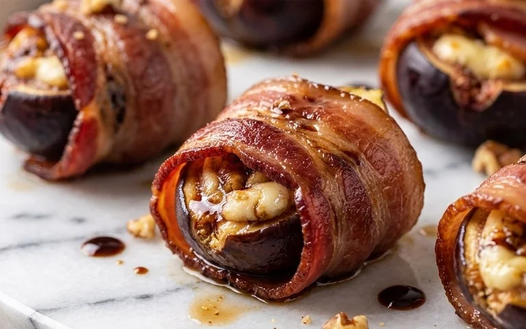 Beef Bacon Wrapped Stuffed Figs