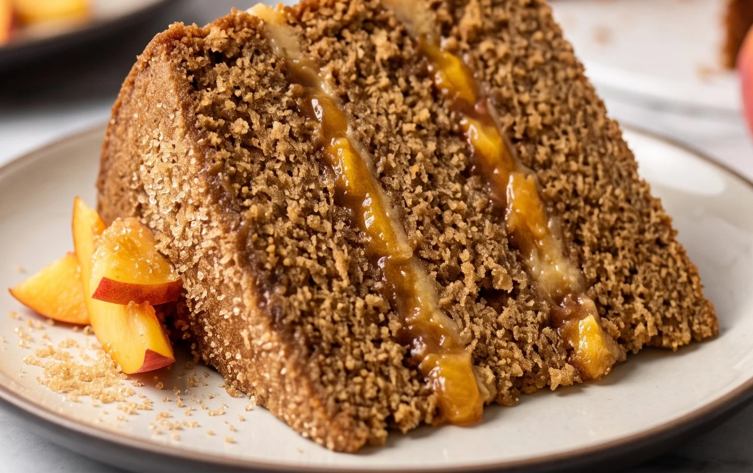 Brown Sugar Layer Cake with Peach Filling