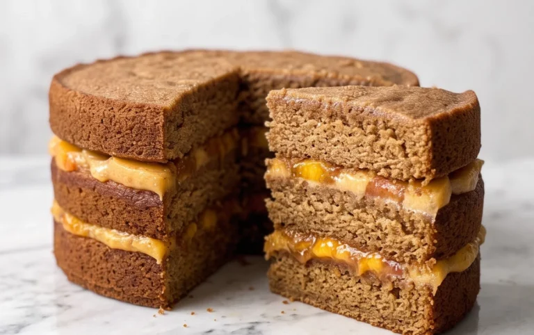 Brown Sugar Layer Cake with Peach Filling