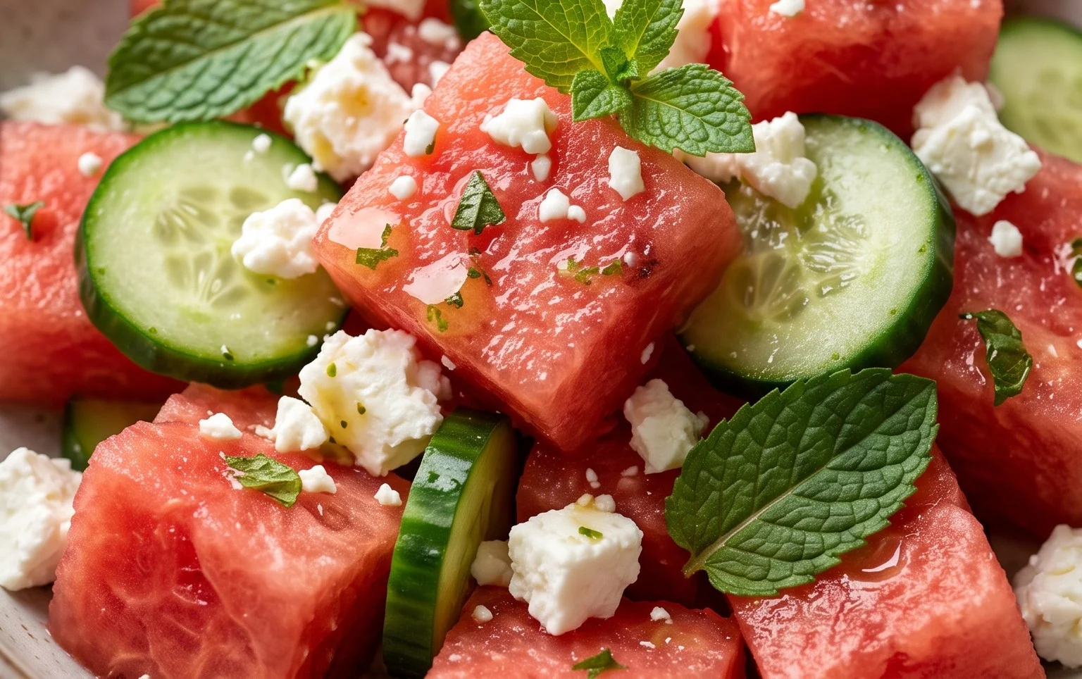 Watermelon Salad with Cucumber and Feta