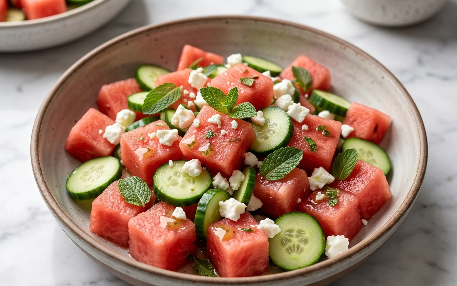 Watermelon Salad with Cucumber and Feta