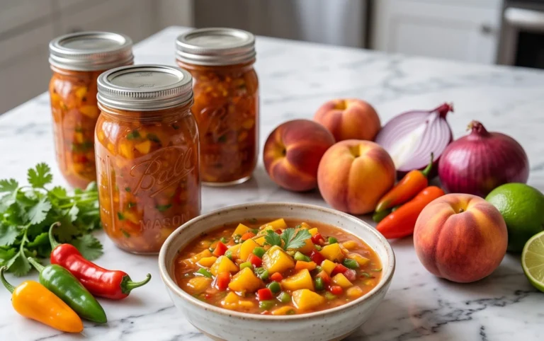 Sweet & Spicy Peach Salsa Canning Recipe