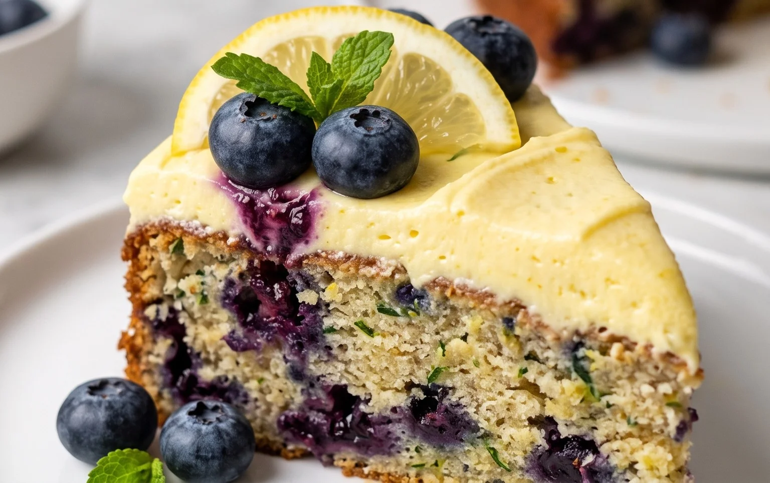 Blueberry Zucchini Cake with Lemon Buttercream