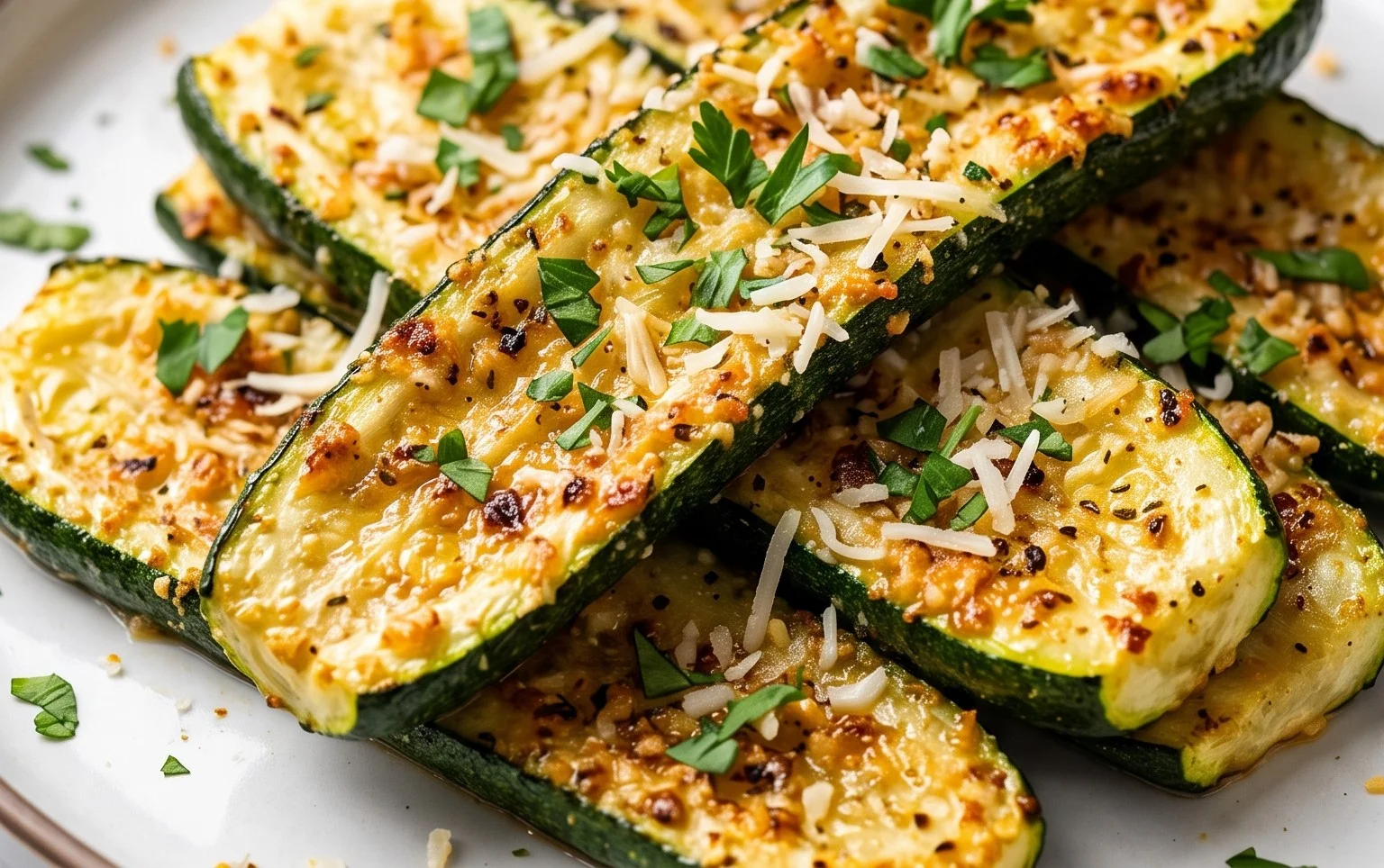 Irresistibly Crunchy Garlic Parmesan Roasted Zucchini