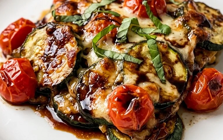 Balsamic Zucchini Tomato Bake